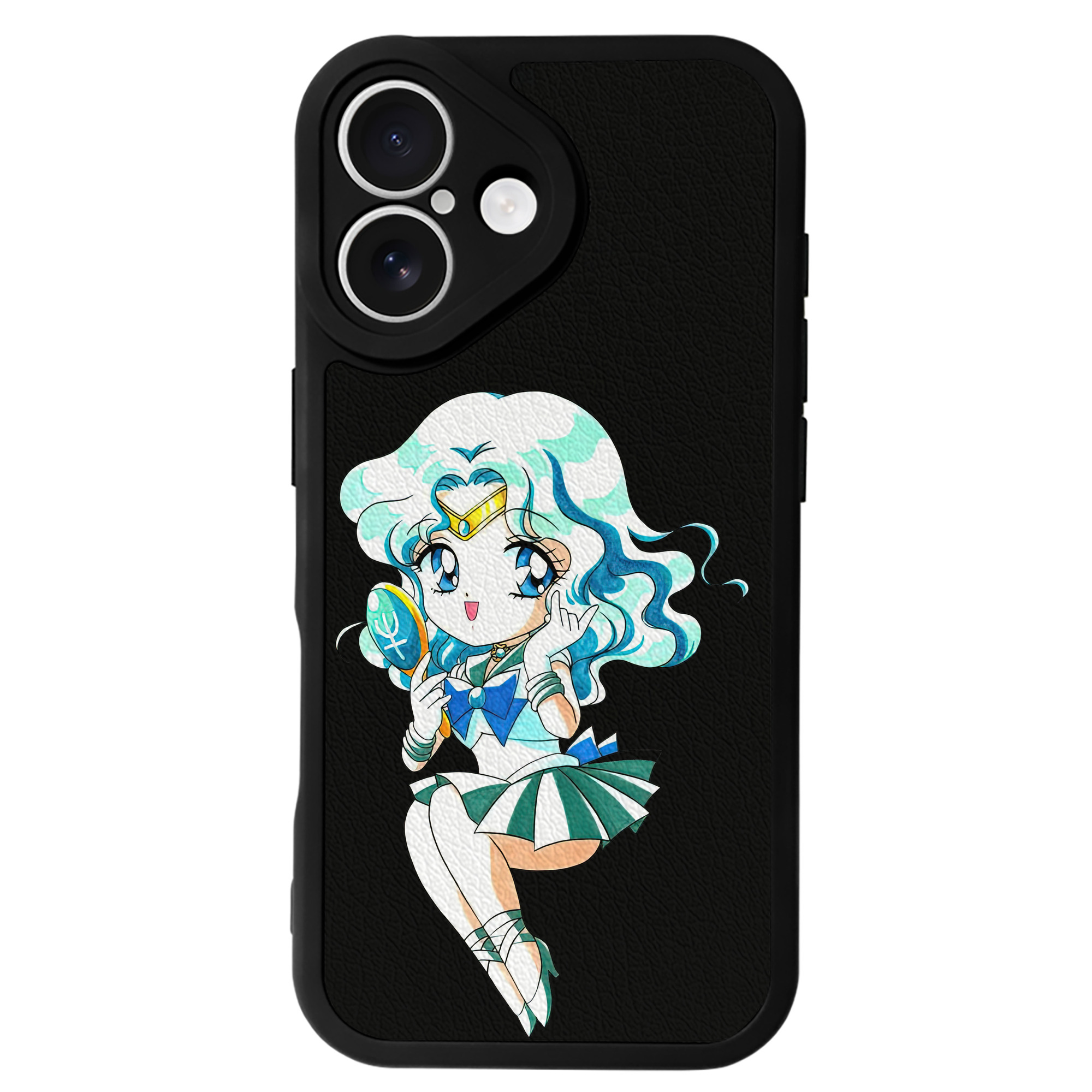 （画像用） 美少女戦士セーラームーン 海王 みちる（かいおう みちる） Sailor Moon Kaiou Michiru 【iPhone 16シリーズ対応】シリコンスマホケース（レザー調） 材質：シリコン